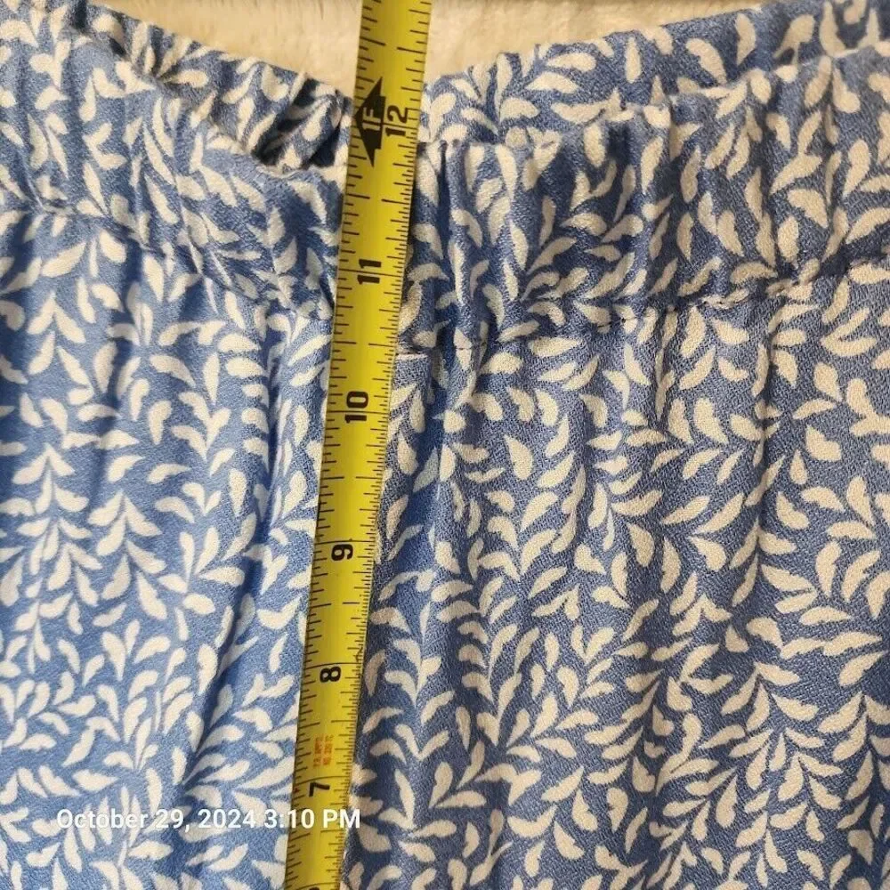 Kiwi + Punch Wide Leg Sarong Pant And Smocked Crop Top Set Blue Women's Large - Picture 10 of 16